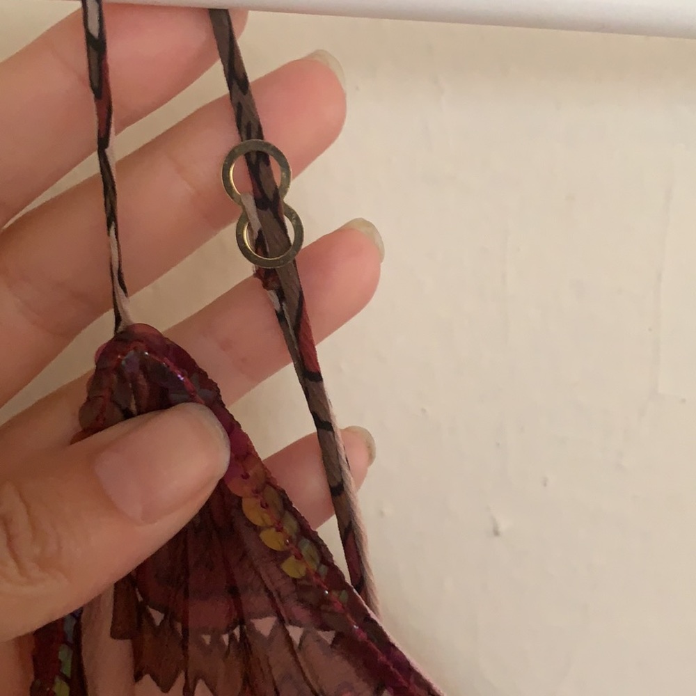SOLD ๐ VINTAGE BETSEY JOHNSON SILK SLIP DRESS CRYSTALS NOISEMAKER SEQUIN RARE S - Picture 5 of 5